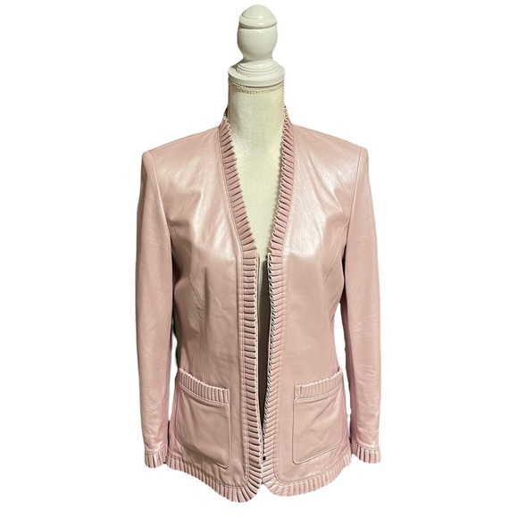Pearlized Pink Leather Jacket 